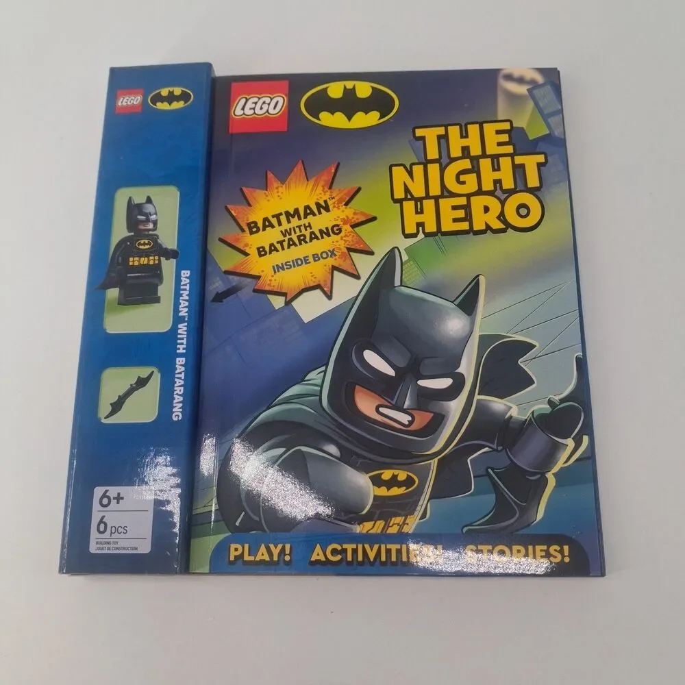 NEW Lego DC Batman The Night Hero Activity Book with Batman Minifigure Batarang